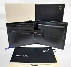 MontBlanc Meisterstück Geldbörse 4CC Klappe Münzetui schwarz Leder authentisch 7164 - Bild 1 von 7