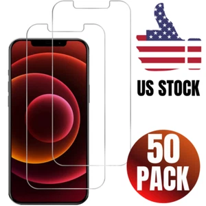 Wholesale Bulk 50X Lot For iPhone 14 13 12 11 XR Tempered Glass Screen Protector - Picture 1 of 11