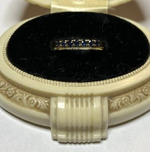14k Yellow Gold Blue Spinel Band Ring Sz7 - Photo 1/5