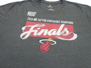 MIAMI HEAT Basketball 2020 Finals NBA Gray Fanatics Brand Majestic XL T  Shirt - Picture 1 of 6