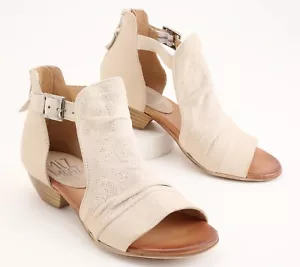 Miz Mooz Leder-Sandalen mit Absatz offene Zehenpartie Leinen US 7,5-8 - Bild 1 von 13