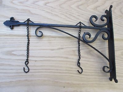 16  BLACK HAND FORGED Iron Sign Board Hanging Bracket Shop Sign House Name  • 39.99£
