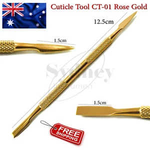 Manicure Cuticle Nail Art Pusher CT-01 Manicure Remover Scraper Gouge Rose Gold - Picture 1 of 4