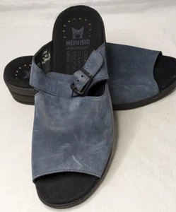 Mephisto Womens Shoes Bllue Suede Leather Sz 40 Portugal - Picture 1 of 13