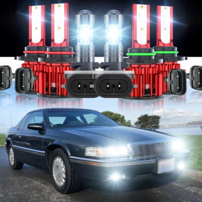 For Cadillac Eldorado 1992-2002 LED Headlight Hi/Low Beam + Fog Lights Bulbs Kit - Image 1 of 4