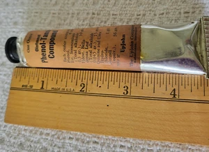 Vintage Phenol Tannin Compound In Metal Tube Upjohn One Ounce Tube - Picture 1 of 5