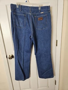 VTG 70s Wrangler No Fault Denim Jeans 1W530 -Made in USA W40 L31 - Picture 1 of 10