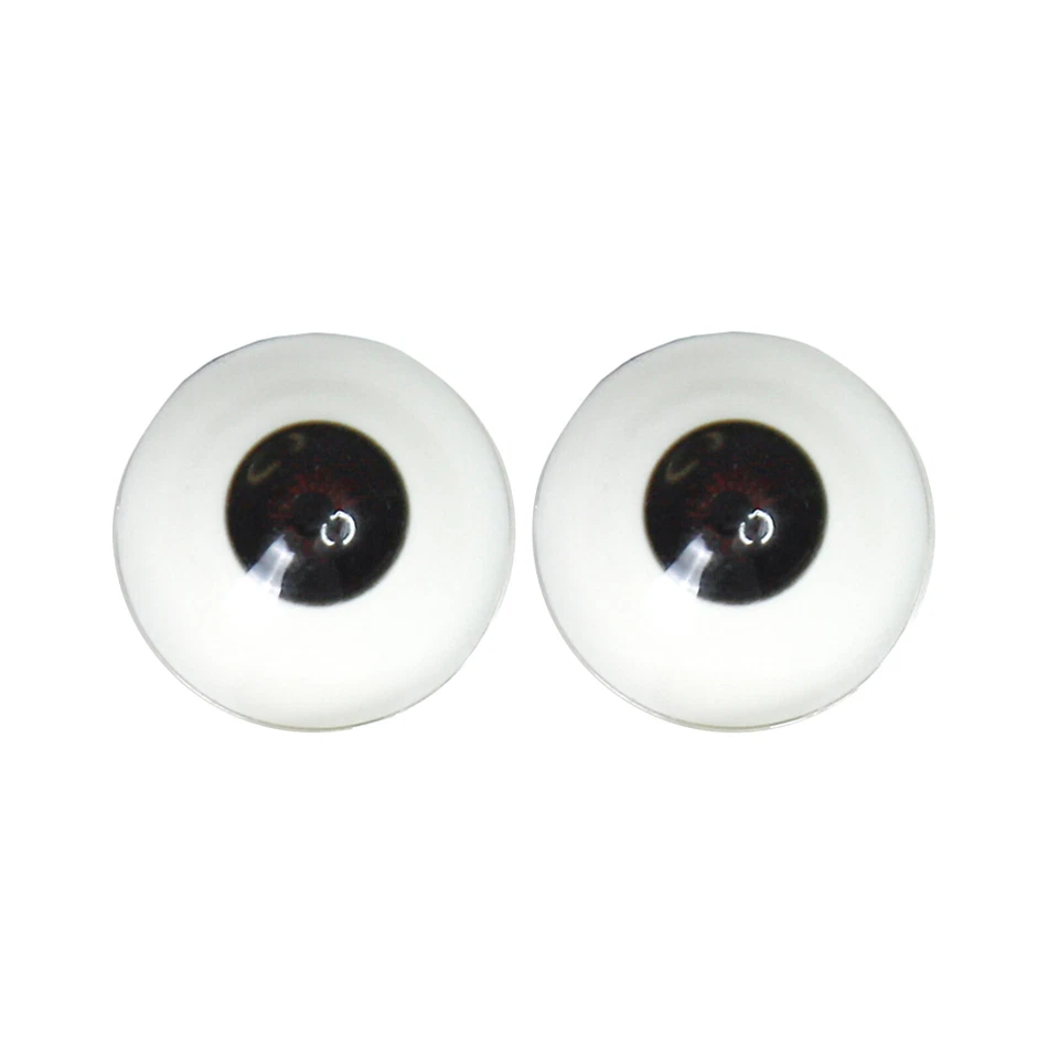 COMONDWEI 2pcs 33mm Half Round Eyeballs for TPE Doll Art Dolls Eyes Replacement-Black Eyes