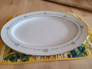 Gebrauchte Wyndham Valencia Fine China #364 GROSSE OVALE PLATTE Platinrand 14" - Bild 1 von 5