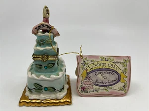 2002 December Birthday Wishing Cake Trinket Box Clayworks Heather Goldminc 4” - Picture 1 of 11