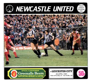 Newcastle United v Leicester City 1986-1987 Divisione Uno 4/4/1987 - Foto 1 di 1