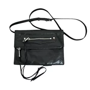 Sac bandoulière Rebecca Minkoff cuir noir pompons créateur bikercore - Photo 1 sur 16