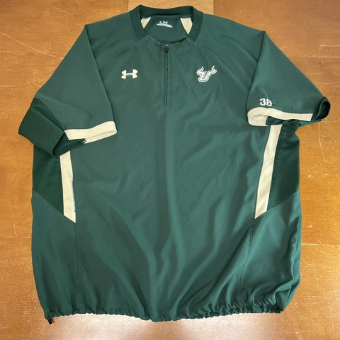 South Florida Bulls Jacket Mens Large Green Under Armour Mens Pullover 1/4 Zip Cover
