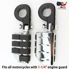 1-1/4" Highway Crash Bar Engine Guard Foot Pegs Mount Clamps For Harley Touring