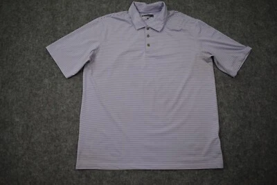 Pebble Beach Polo Shirt XXL Purple Striped Performance Golf Golfing Mens - Image 1 of 4