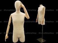 Female Mannequin movable arms and head Dress Form #JF-F6/8BKARM+BS-02BKX 