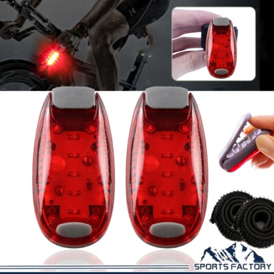 2Pcs LED Safety Light Clip On Cycling Bike Tail Runner Warning Night Strobe Lamp - Image 1 of 4