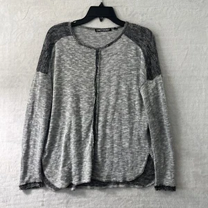 SnoSkins Womans Sweater Top Gray Medium Solid Long Sleeve Round Neck Pullover - Picture 1 of 6