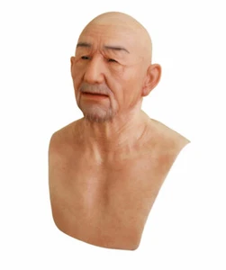 IMI Party Movie Props Realistic Silicone Old Men Headwear Cosplay Halloween - Picture 1 of 10