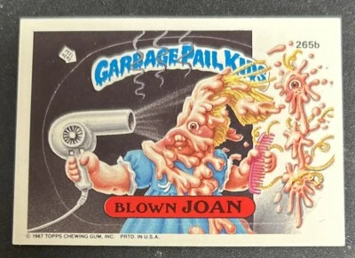 1986 Topps Garbage Pail Kids GPK Series 5 Blown Joan Sticker Card #265b VG O/C - Image 1 of 2