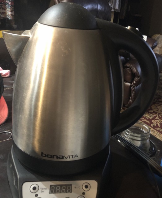 Bonavita 1.0L Variable Temperature Gooseneck Electric Kettle, Silver