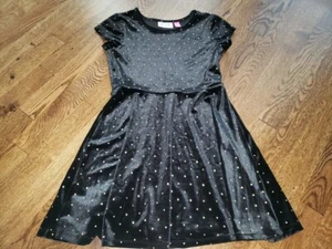 Children's Place Girls Black/Gold Velour Dress - Picture 1 of 4