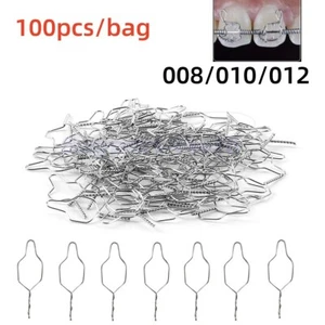 100pcs Dental Orthodontic Metal Wire Preformed Ligature Ties Short Twist 008 010 - Picture 1 of 4