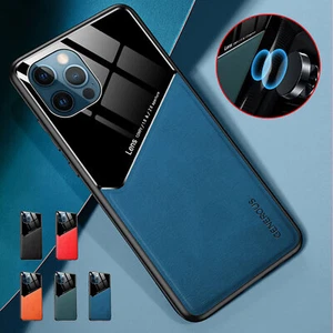 For iPhone 15 Pro Max 14 13 12 11 XR Shockproof Ultra Slim Magnetic Leather Case - Photo 1 sur 20