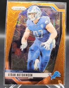2024 Panini Prizm Orange Lazer #97 Aidan Hutchinson - Detroit Lions - Picture 1 of 3