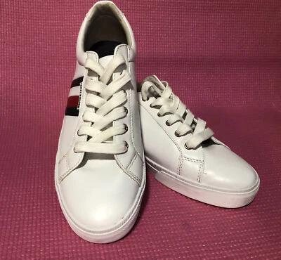 Tommy Hilfiger Mujer Lightz Tenis Blanco Encaje Zapatos LOGO Rayas 10 Foto 1 de 4