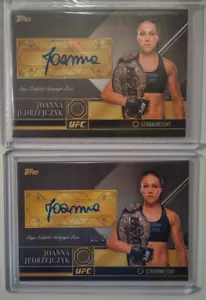 2016 Topps UFC Joanna Jedrzejczyk Top of the Class 21/25 Auto colección de 2 cartas - Imagen 1 de 3