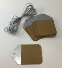 Christmas Silver or Gold foiled Kraft tags x 25 inc. 5M of 3mm lurex ribbon