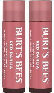 Burts Bees 100% Natural Tinted Lip Balm Red Dahlia 0.15 Oz Pack of 2 - Picture 1 of 3