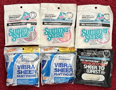 Lote de 6 pantimedias de nailon de colección sin tonterías transparentes a la cintura sentido de verano sandalia Foto 1 de 4