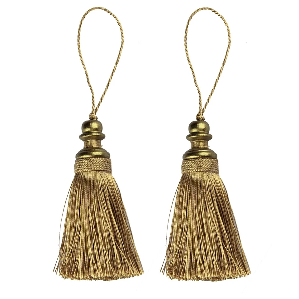 Paquete de 2 borlas de 21 cm/8 pulgadas con lazos - artesanía hecha a mano, accesorios hágalo usted mismo para Ho... Foto 1 de 4