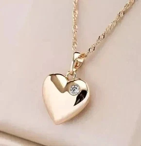 1Ct Round Cut Lab-Created Diamond Women's Heart Pendant 14K Rose Gold Plated - Picture 1 of 3