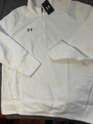 UNDER ARMOUR 1/4 拉链。 白色夹克尺寸 4XL 男式全新带标签 $$$ — 第 1/4 张图片