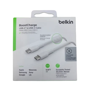 Belkin BoostCharge (6.6ft) Braided USB-C to USB-C Cable for iPhone 16, iPhone 16 - Picture 1 of 4