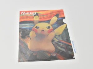 Pokemon Munch Exhibition Pikachu clear file folde 2018 - Picture 1 of 12
