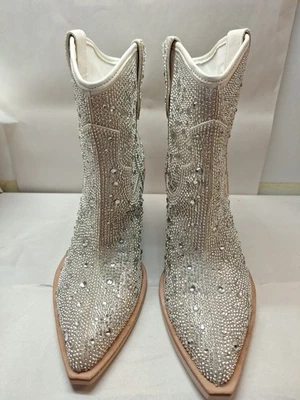 Dolce Vita Nashe Rhinestone Cowboy Bootie Cowgirl Sparkly Size 6 Pull-on  - Image 1 of 4