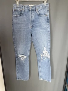 AGOLDE 90s High Rise Straight Button Fly Destructed Jeans Fall Out - Gr. 27 - Bild 1 von 10