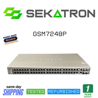🔀 Netgear GSM7248P (M4100-50G-POE+) • 48× Gigabit PoE+ • Fully Tested ⚡FastShip - Image 1 of 2