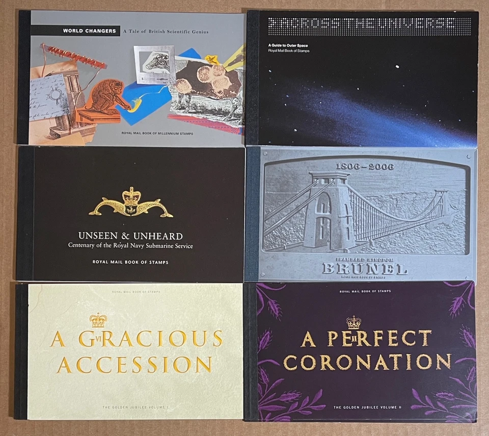 Great Britain collection (#4) of 6x Prestige Stamp Booklets - all mint MNH — 第 1/1 张图片