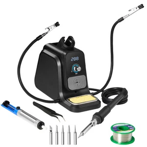 Soldering Iron Station 80W LED Display Soldering Station Kit with Helping Hands - Picture 1 of 11
