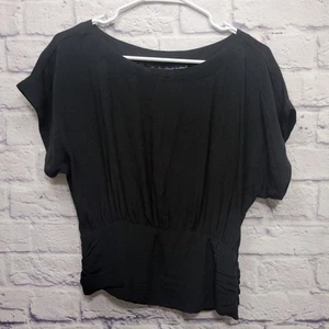 Blusa holgada acanalada negra Maeve Anthropologie talla 0 Indie Boho viscosa nueva con etiquetas - Imagen 1 de 10