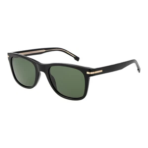 Hugo Boss Sunglasses Men Black Rectangular Green BOSS 1508/S 807QT 52mm - Picture 1 of 3