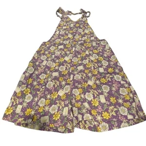 Disney Princess Linen Blend Overall Short Floral Size Small - Picture 1 of 6