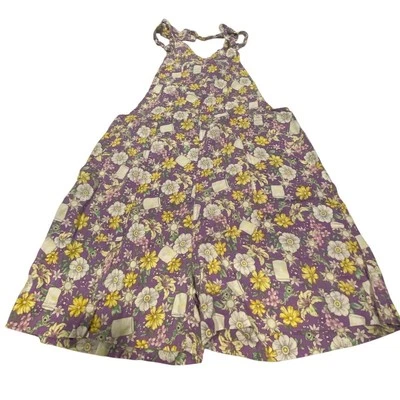 Mono corto floral de mezcla de lino Princesa Disney talla pequeña Foto 1 de 4