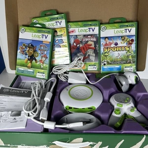 Leap Frog Leap TV Educational Video Gaming System W/Accessories 4 Games Tested - Picture 1 of 7