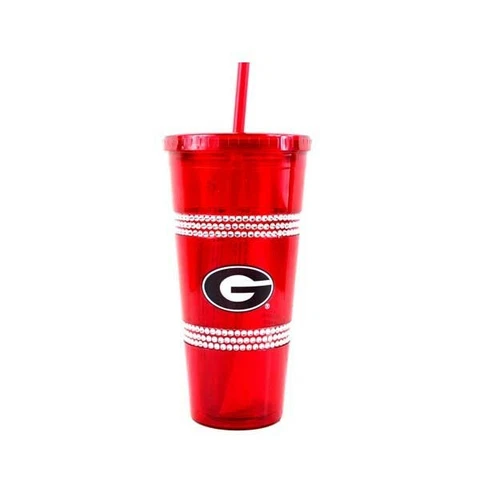 Georgia Bulldogs 22oz Double Bling with Straw Tumbler - NCAA Cover